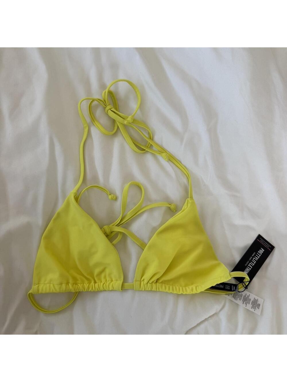 Pretty little thing yellow bikini top NWT